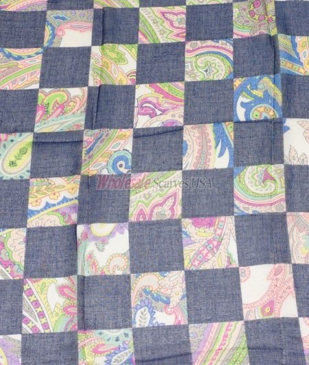 (image for) Premium Rose Print Scarf S0035 Blue