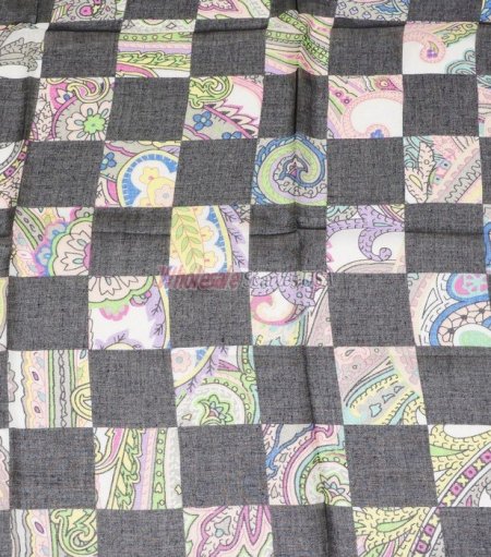 (image for) Premium Rose Print Scarf S0035 Black