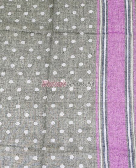 (image for) Premium Strip Print Scarf S0039 Grey