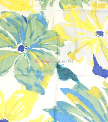 (image for) Premium Floral Print Scarf S0045 Yellow