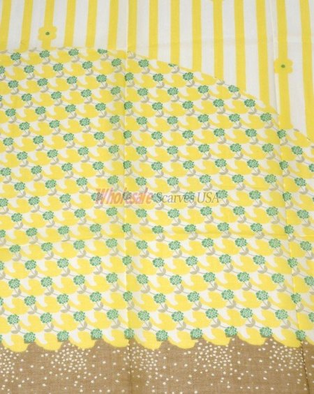 (image for) Premium Modal Print Scarf S0046 Yellow