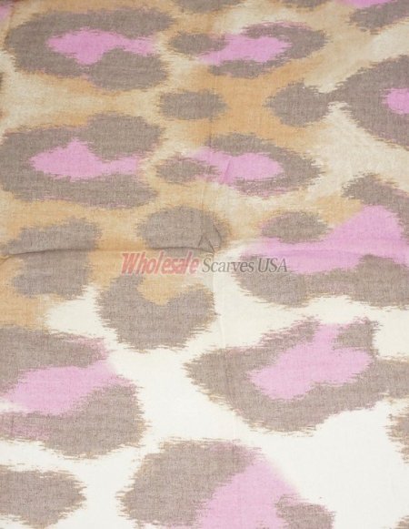 (image for) Premium Square Print Scarf S0050 Pink Brown