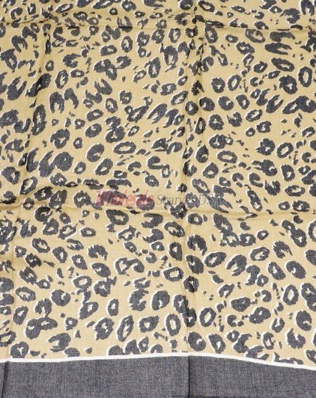 (image for) Premium Leopard Print Shawl S0057 Yellow