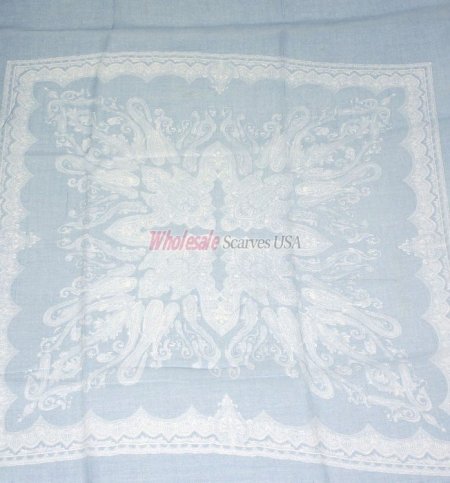 (image for) Premium Pattern Print Scarf S0066 Blue