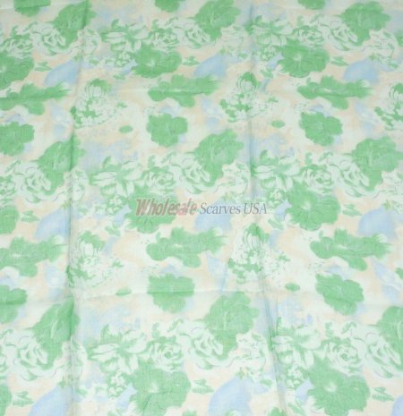 (image for) Premium Floral Print Scarf S0067 Green