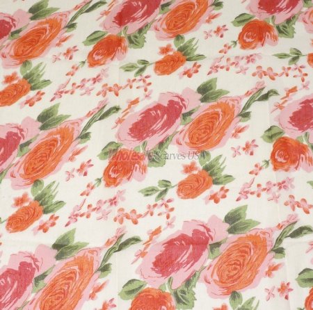 (image for) Premium Floral Print Scarf S0071 Red