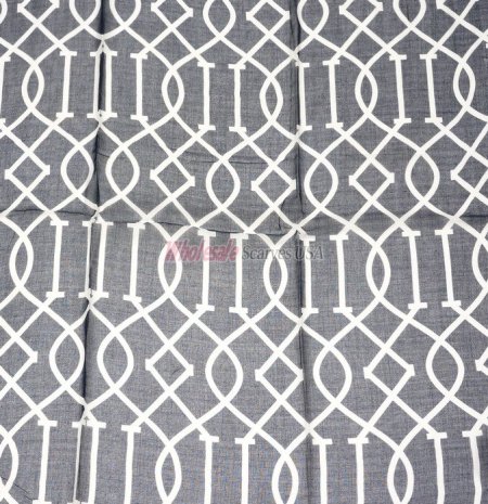 (image for) Premium Modal Print Shawl S0083 Navy