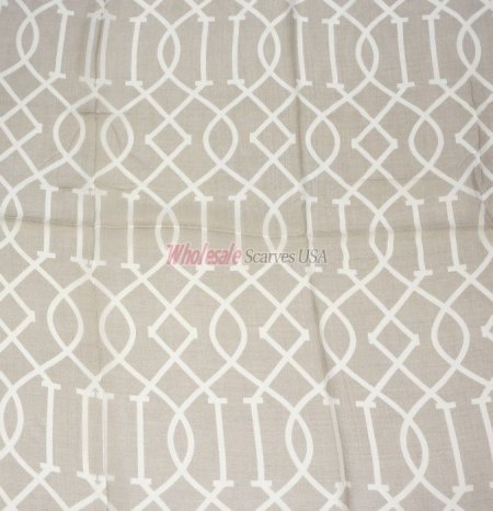 (image for) Premium Modal Print Shawl S0083 Beige Grey