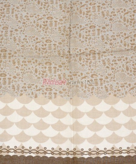 (image for) Premium Modal Print Scarf S0085 Brown
