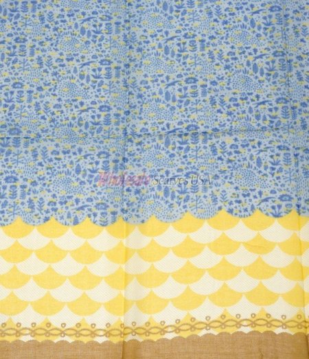 (image for) Premium Modal Print Scarf S0085 Blue
