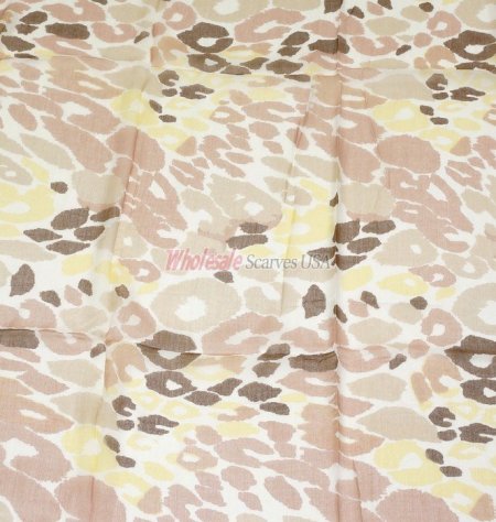 (image for) Premium Pattern Print Scarf S0094 Brown