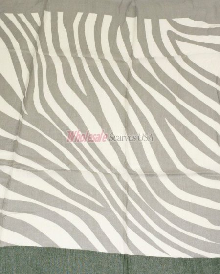 (image for) Premium Strip Print Scarf S0108 Grey