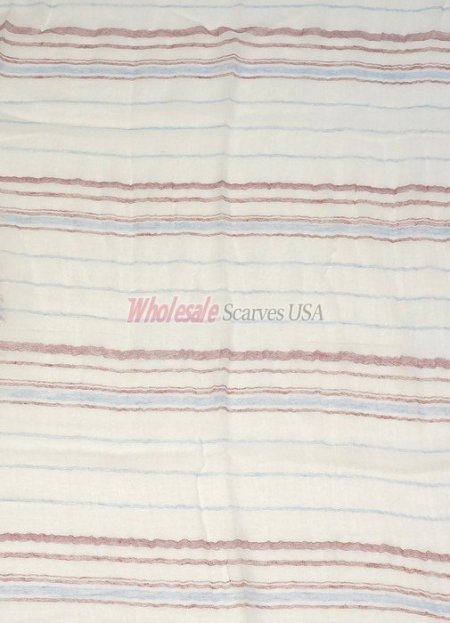 (image for) Premium Strip Print Scarf S0110 White