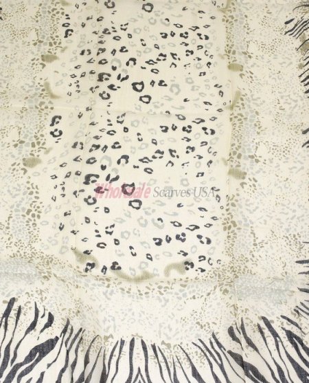 (image for) Premium Animal Print Scarf S0126 Black