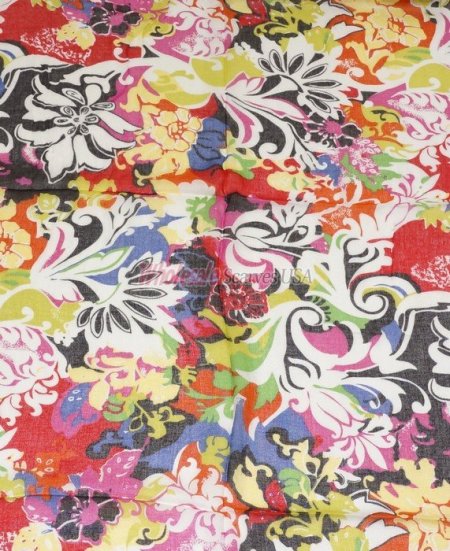 (image for) Premium Floral Print Scarf S0127 Mix Color