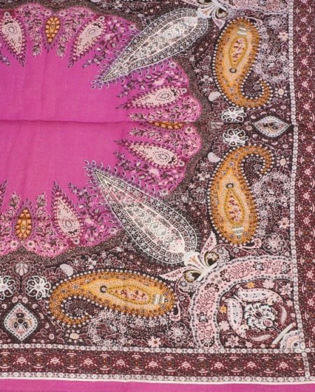 (image for) Premium Wool Blend Print Scarf S0136 Pink