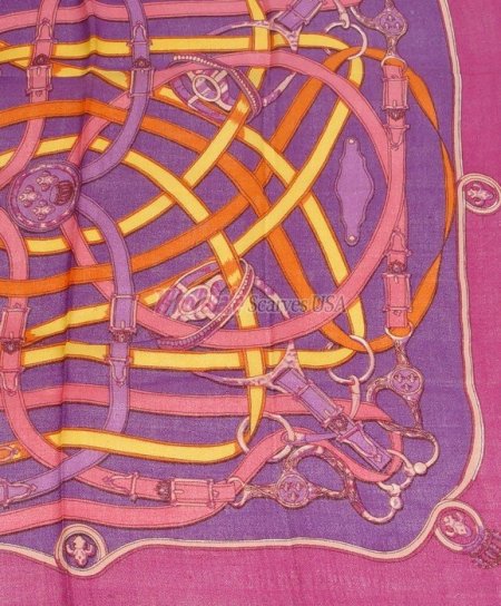 (image for) Premium Wool Blend Print Scarf S0139 Hot Pink