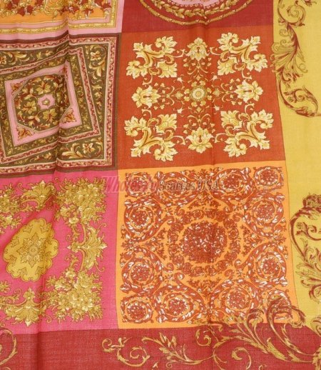 (image for) Premium Wool Blend Print Scarf S0144 Brown