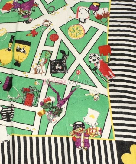 (image for) Premium Wool Blend Print Scarf S0145 Black