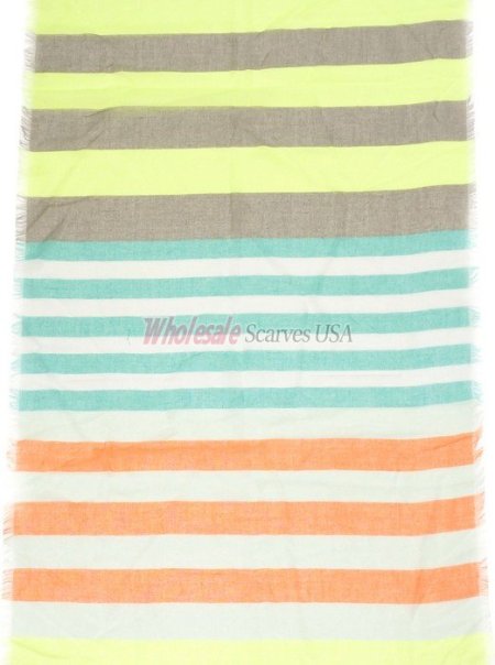 (image for) Premium Strip Print Scarf S0150 Blue