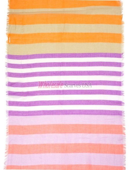 (image for) Premium Strip Print Scarf S0150 Purple