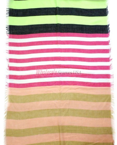 (image for) Premium Strip Print Scarf S0150 Pink