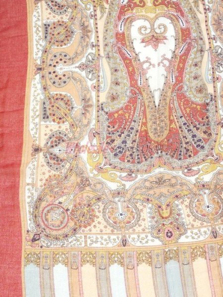 (image for) Premium Pattern Print Scarf S0154 Red