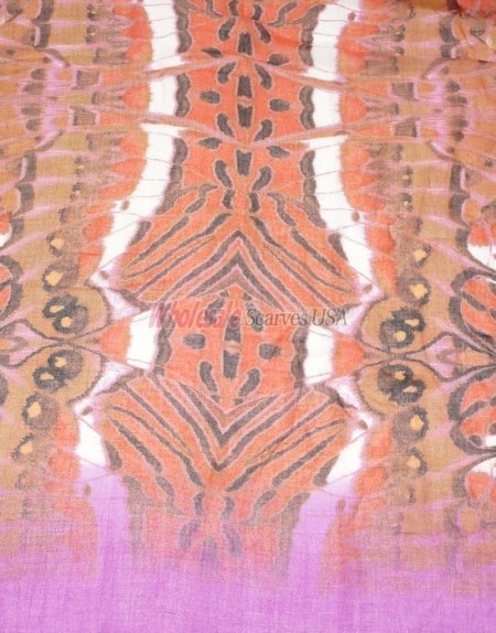 (image for) Premium Pattern Print Shawl S0163 Pink