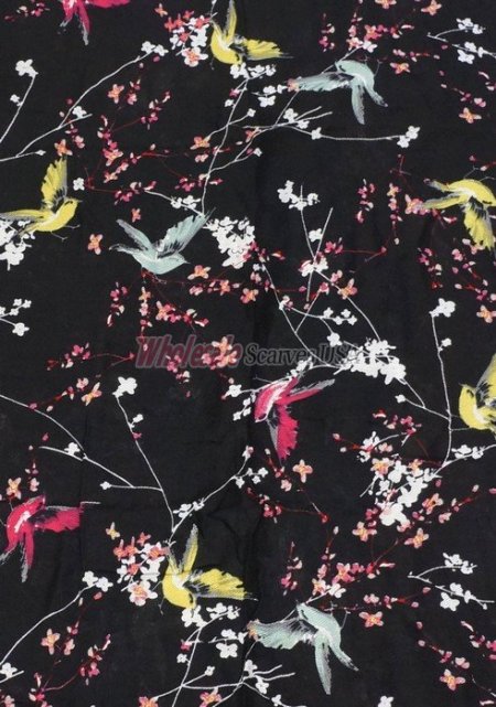 (image for) Premium Infinity Print Scarf S0166 Black