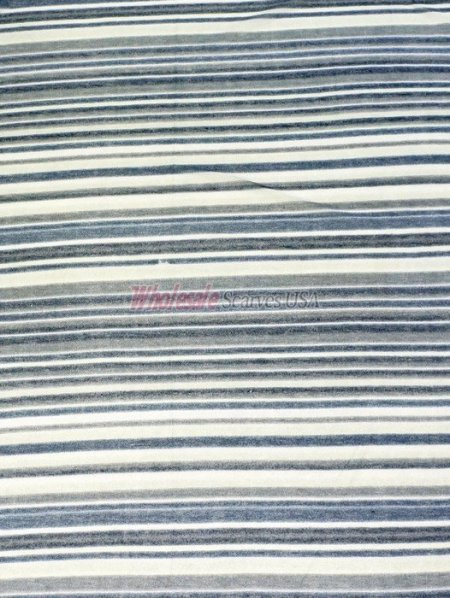 (image for) Premium Strip Print Scarf S0176 Blue