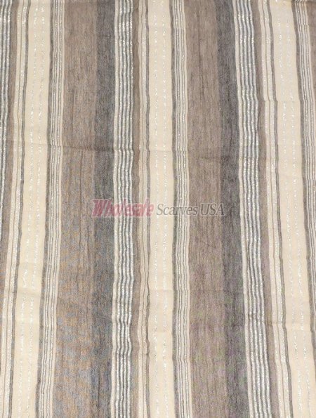 (image for) Premium Strip Print Scarf S0178 Brown