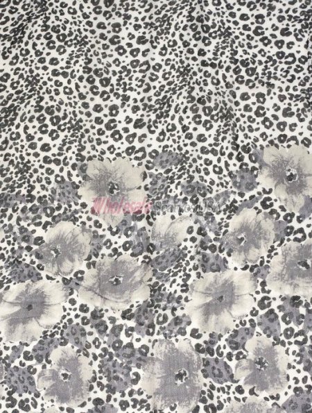 (image for) Premium Leopard Print Shawl S0182 Grey