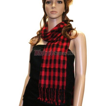 (image for) Animal print scarf Red/white Dozen (12 pcs)