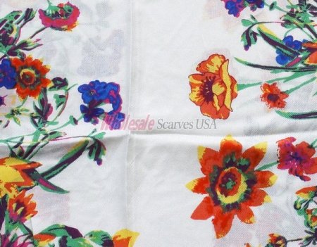 (image for) Premium flower print scarf #s0624-2