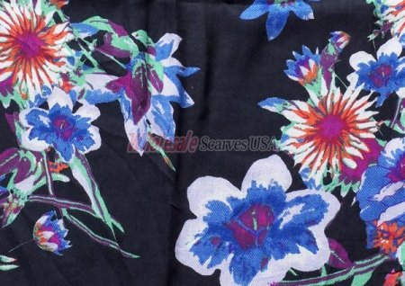 (image for) Premium flower print scarf #s0624-3