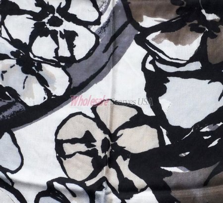 (image for) Premium flower print scarf #s0625-1