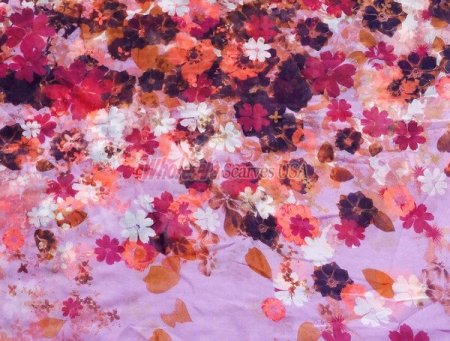 (image for) Premium flower print scarf #s0672-1
