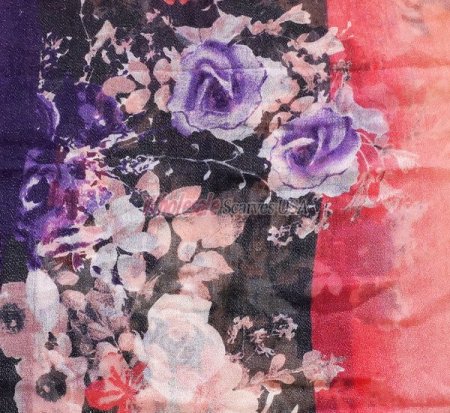 (image for) Premium flower print scarf #s0674-1