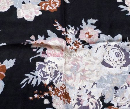 (image for) Premium flower print scarf #s0679-1