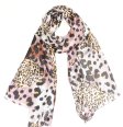 (image for) Premium Leopard Print Scarf Light Pink