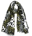 (image for) Premium Leopard Print Scarf Army Green