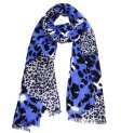 (image for) Premium Leopard Print Scarf Blue