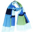 (image for) Premium Strip Print Scarf Blue