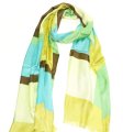 (image for) Premium Strip Print Scarf Green