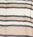 (image for) Premium Strip Print Scarf Black Brown