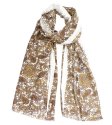 (image for) Premium Floral Print Scarf S0007 Gold