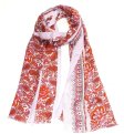 (image for) Premium Floral Print Scarf S0007 Red