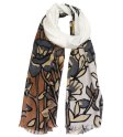 (image for) Premium Floral Print Scarf S0009 White
