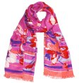 (image for) Premium Floral Print Scarf S0009 Hot Pink