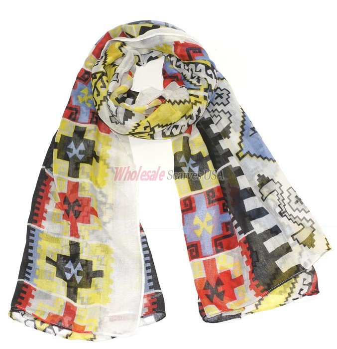 (image for) Premium Pattern Print Shawl Black